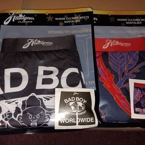 XL Headgear Classics 'Bad Boy' And 'Bel-air" Boxer Briefs - Black & Blue/red
